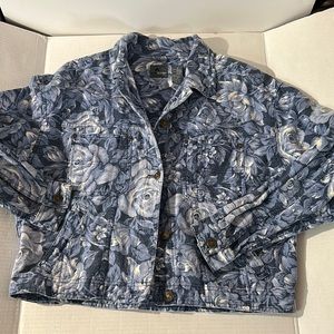 LizWear by Liz Claiborne ramie cotton floral jacket